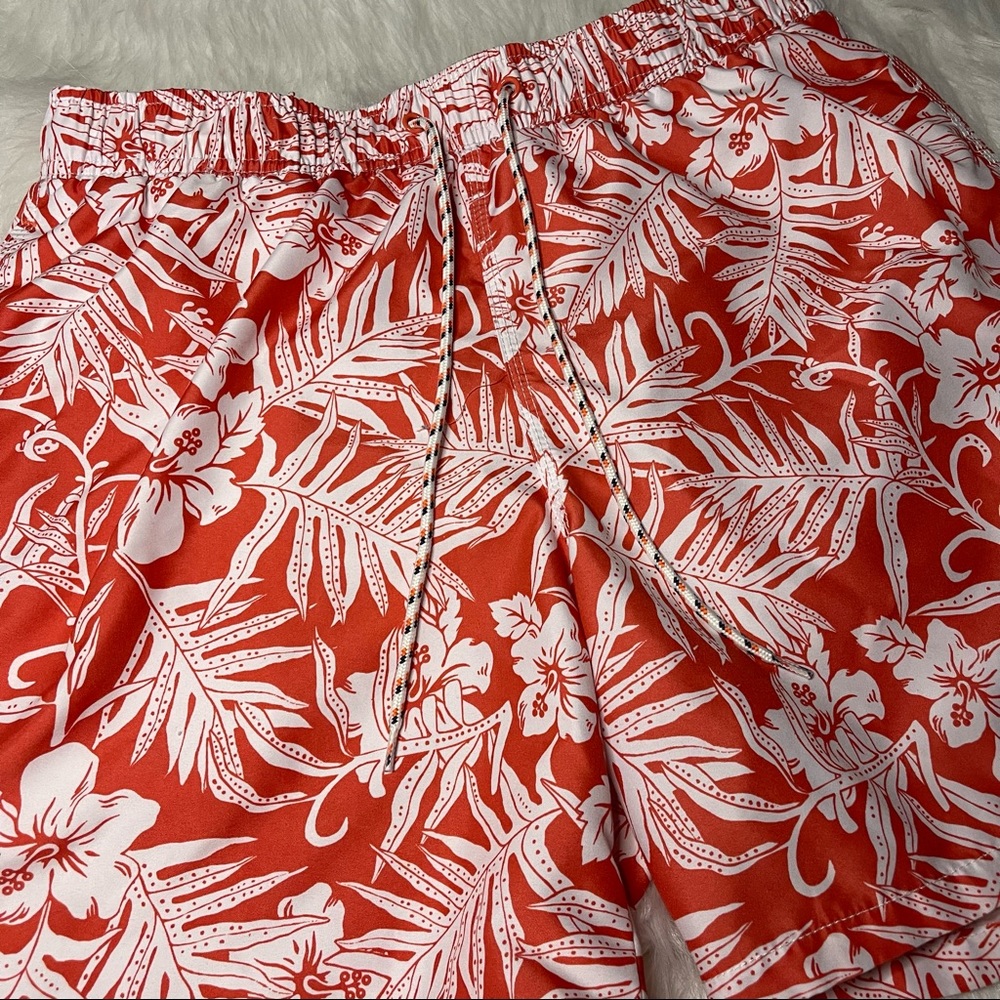 Mens Goodfellow & Co. Floral Red Swim Trunks - Picture 5 of 10